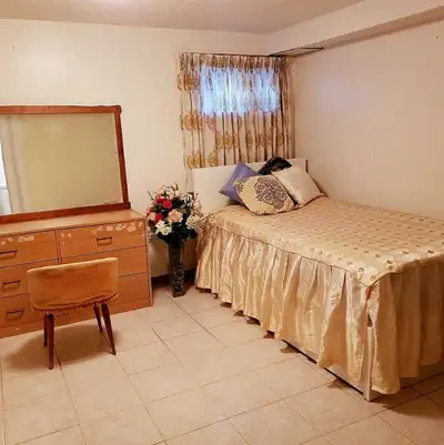 Shared Furnished Bedroom in Basement for Rent $1100 for COUPLE, View more