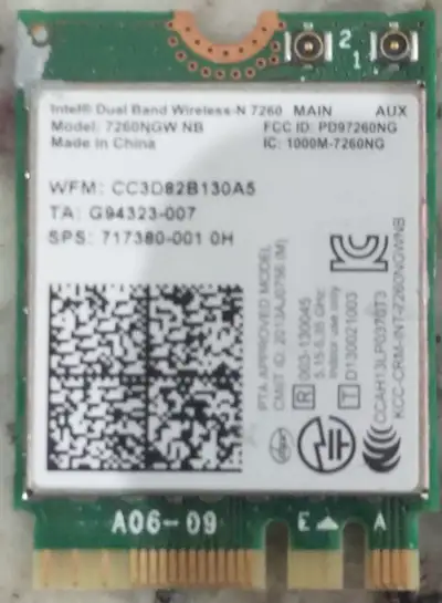 Intel® Dual Band Wireless N 7260 M.2 Card, View more