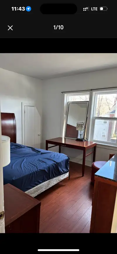 Furnished clean large  bedroom in hintonburg (August on)