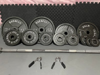 WEIGHT AND BARBELL COMBO FOR SALE!