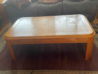 OAK COFFEE TABLE & 2 END TABLES
