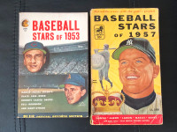 Two baseball stars of the 1950s vintage paperback books