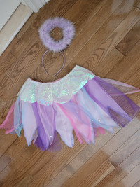 Kids fairy skirt with halo and 2 sets of fairy wings for parties