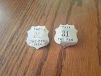 vintage 1993 &amp; 1994 taxi badges