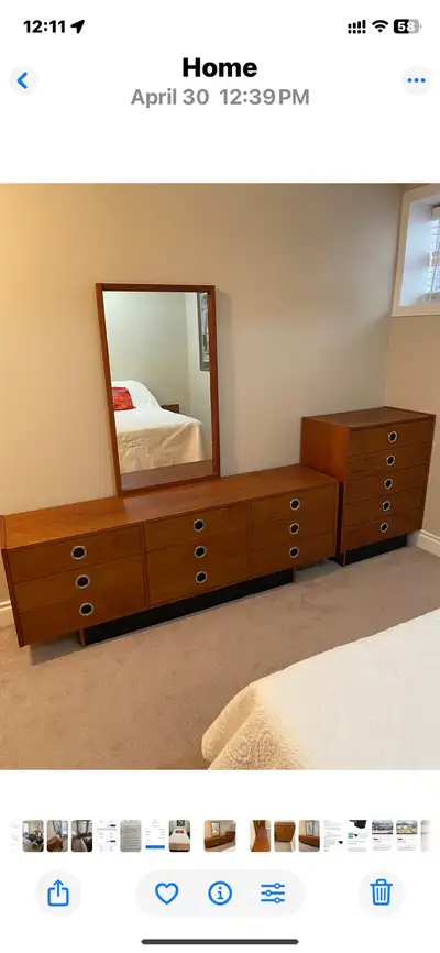 Teak Double MCM Bedroom Set, View more