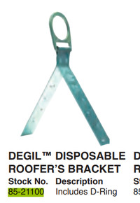 DEGIL FALLPRO 85-21100 Disposable roofer's bracket w/ D-RING