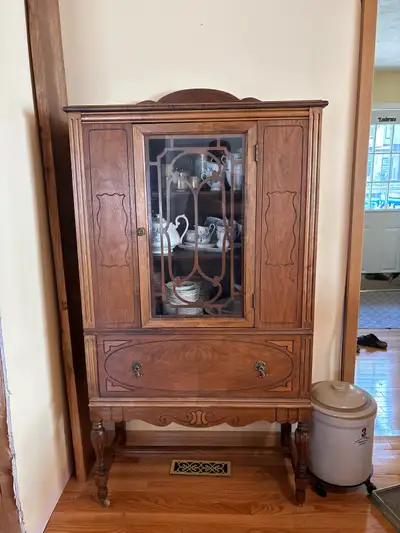 Vintage Wooden China Cabinet, View more