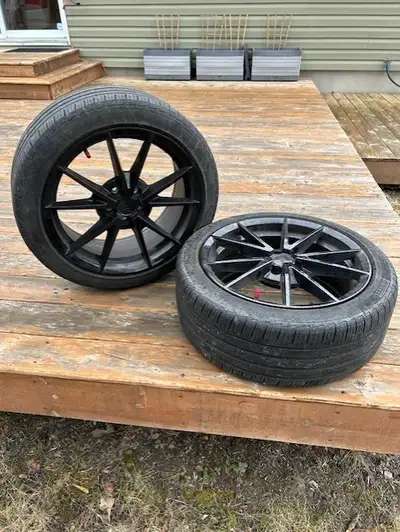 Four Pirelli Cinturato 215/45 R17 All Season Tires on ENVY EV-10 Black Gloss Rims. Taken off of a Sc...