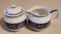 Vintage Tetley Teas Creamer & Sugar Bowl with Lid