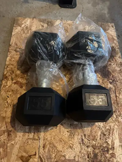 55lbs hex dumbbells , View more