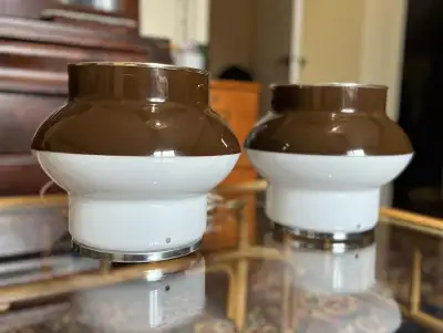 Pair of guzzini style mcm space age lamps lampes vintage, View more