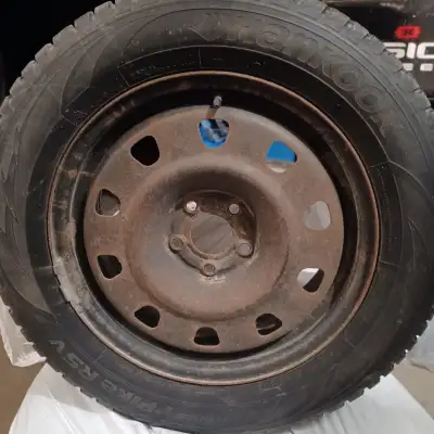Set of 4 Winter Tires & Steel Rims 225/60/R17 Hanook Winter I-Pike Good Tread 5 bolt pattern from a...