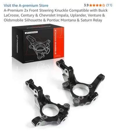 A-Premium 2x Front Steering Knuckle Compatible with Buick LaCrosse, Century & Chevrolet Impala, Upla...