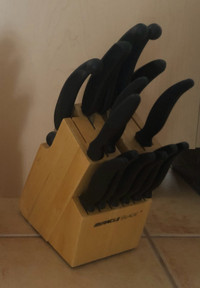 14 piece knife set with wood block