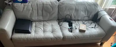 White modern sofa (leather), View more