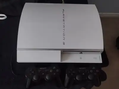 Modded White Ceramic PS3 + 2 Controllers, View more