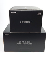 Fujifilm XT100V Silver , XT30II with 18-55 Silver & Black 