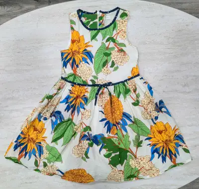 NEXT Girl Off-white Printed Fit and Flare Dress (6-7 yr, 122cm), View more