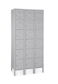 Uline Six Tier Lockers - 3 Wide,, 36" Wide, 12" Deep