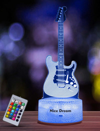 Electric Guitar Night Light for Kids, 3D Illusion Night Lamp