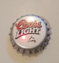 Coors Light Bottle Cap Button  with Red Flashing Light Pin