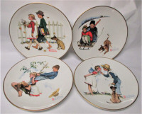 Vintage 1972 4 Seasons Set of 4 Plates (27cm) by Norman Rockwell