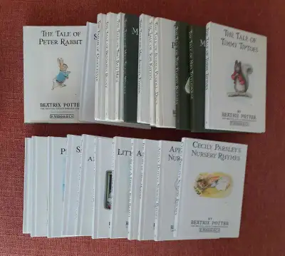 For sale: all 23 Beatrix Potter illustrated books from the mid 1980s. Peter Rabbit, etc. Asking $40...