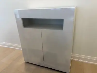 Structube White Cabinet | High-Gloss Finish | Lots of Storage, View more