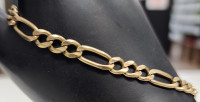 9.232g 10K Gold Figaro Link Bracelet