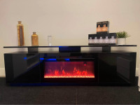 Tv stand with fireplace- Brand new
