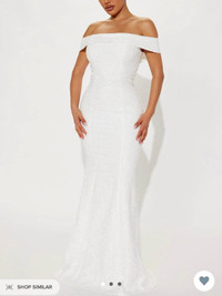 Ladies Hollie Textured Gown - Ivory - Size Medium
