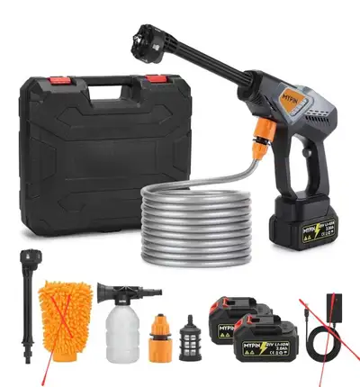 Portable 600 PSI Cordless Pressure Washer with 2 Batteries | 21V, View more