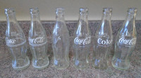 vintage glass Coke bottles - all 6 for $25
