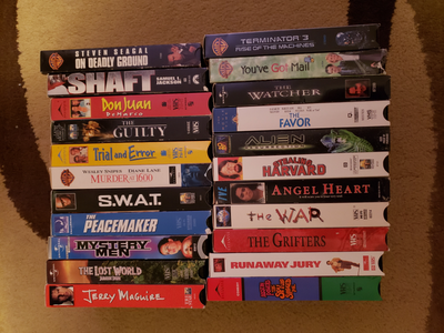 Many vhs movies, very good condition, well looked after, 5 dollars each, double movies 7 each