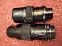 Pentax FA 28 70mm, Vivitar 55mm macro Kiron 105mm macro lens