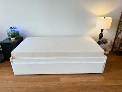 White Wayfair Twin Trundle Bed with 2 Twin  Mattresses included, View more