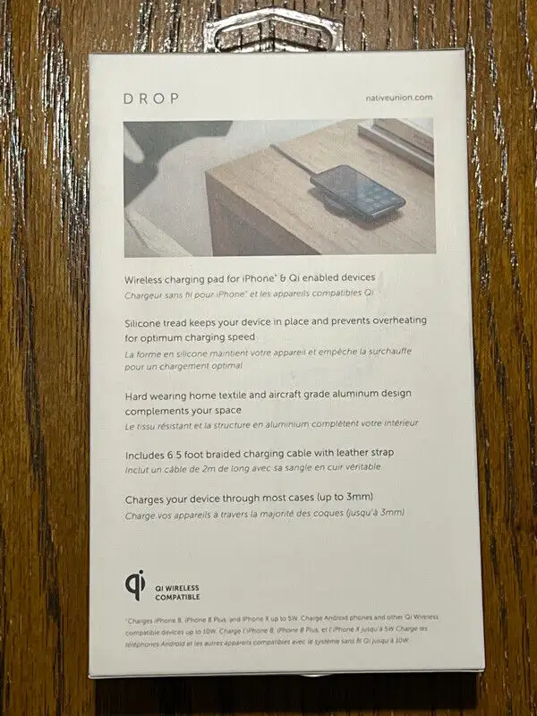 Native Union Drop 10W Wireless High Speed iPhone Qi Charger in General Electronics in Burnaby/New Westminster - Image 3