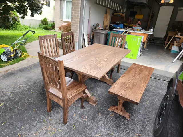 Dining Set Handmade Oak in Dining Tables & Sets in Kingston - Image 5