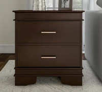 Lavish Home End Table with 2 Drawers, Brown