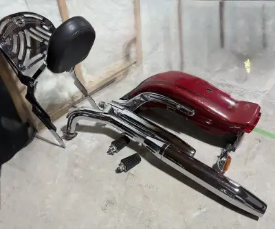 Yamaha Vstar Motorcycle Rear Fender, 5BN-1 & 2 Muffler Exhaust Tail Pipes. LOT. $30 each piece or $5...