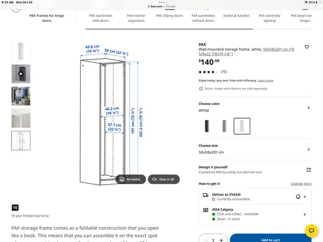 IKEA Pax closet organizer in Storage & Organization in Cranbrook - Image 4