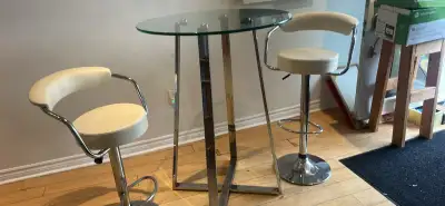 Bar stools and dining table, View more