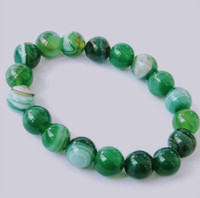 10 mm Beads Green Agate Natural Gemstone Bracelet