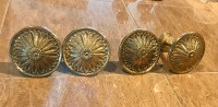 Four brass curtain holders