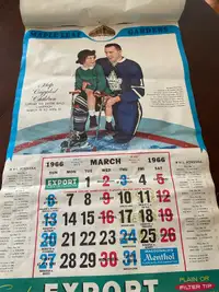 1966 Export A NHL Calendar 