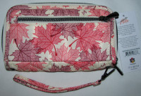 Lug RFID Zip Wallet Maple Leaf Print Brand New