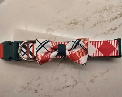 Christmas In July Plaid Bowtie Collar XL , View more