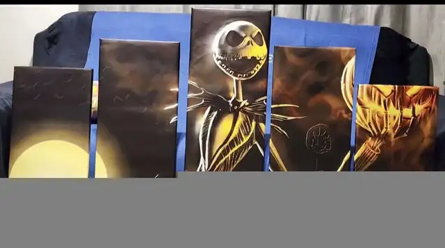 Nightmare Before Christmas 5 panel painting in Home Décor & Accents in Saskatoon - Image 4