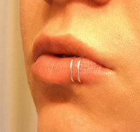 Fake Ring Body Jewelry Silver Ring Hoop Nose Nipple Tongue Lip