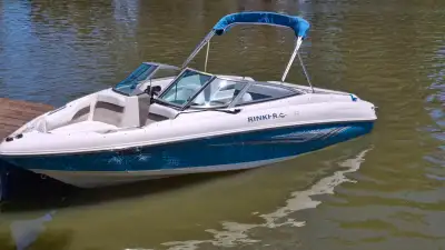 2008 Rinker Captiva 192 with trailer stored indoors. New gimbal bearing& boot,stereo face, extra bat...